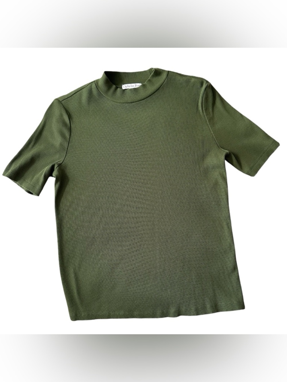 Ophelia Roe Olive Green Short Sleeve Knit Tee